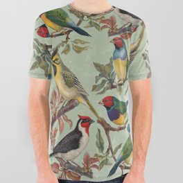 Vintage Birds All Over Graphic Tee