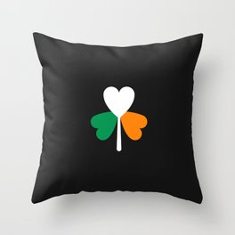 Clover heart shape Irish flag colors Throw Pillow
