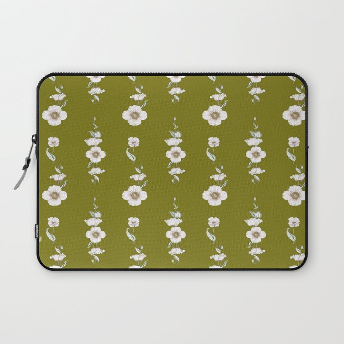 Vintage Cottage Pattern in Olive Green Laptop Sleeve