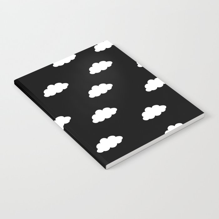 White clouds in black background Notebook