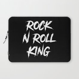 Rock and Roll King Typography White Laptop Sleeve
