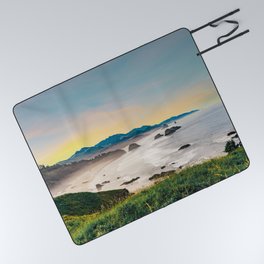 Cannon Beach Ocean Views at Sunset | Travel Photography and Collage Picnic Blanket