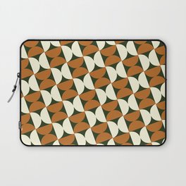 Mid Century Brown And White Geometric Semi Circle Pattern Retro Brown Abstract  Laptop Sleeve