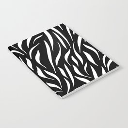Black and White Abstract Leaves Notebook