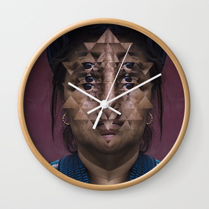 Glitch Portrait #1 Wall Clock