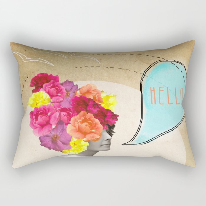 Collage Love - Miss Lady Bird Rectangular Pillow
