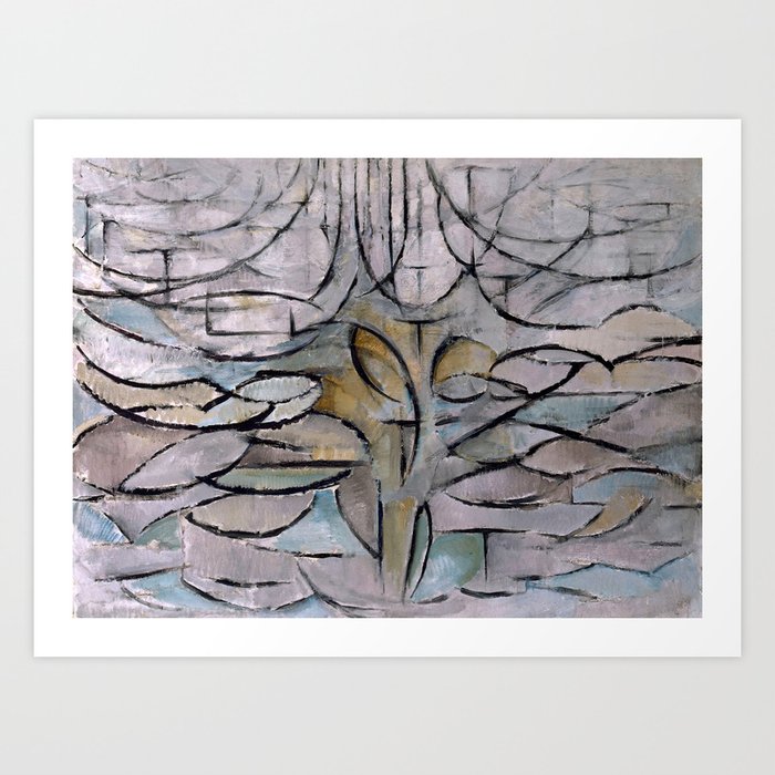 Piet Mondrian Flowering Apple Tree Abstract Painting Art Print