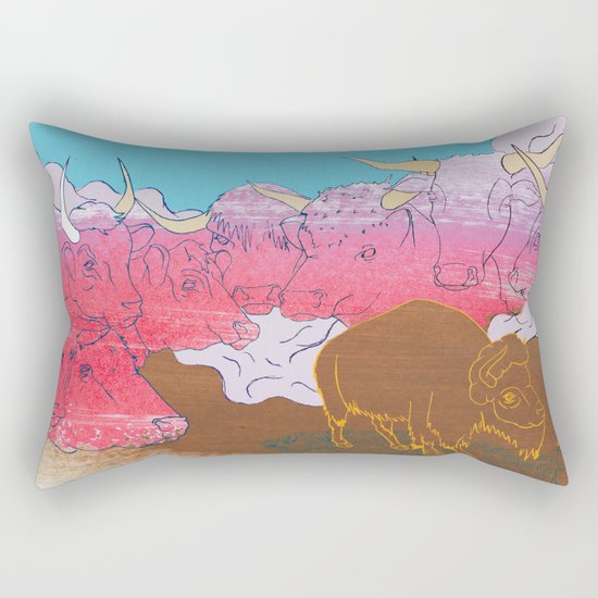 WHERE THE BUFFALO ROAM? Rectangular Pillow