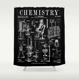 Chemistry Teacher Student Science Laboratory Vintage Patent Shower Curtain
