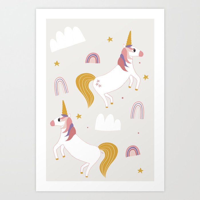 Unicorns and Rainbows Art Print