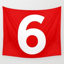 Number 6 (White & Red) Wall Tapestry