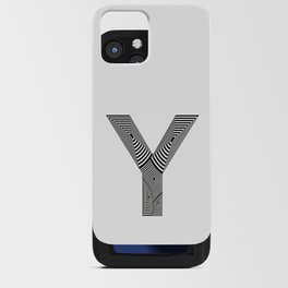 capital letter Y in black and white, with lines creating volume effect iPhone Card Case