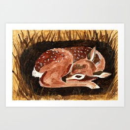 Before the First Snow (Fawn/ White tailed Deer) Art Print