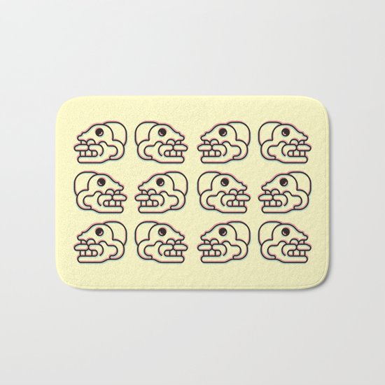 Monkey Skull - Aztec Glyph Bath Mat