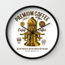 Classic Coffee Maker - Locally Brewed Wall Clock