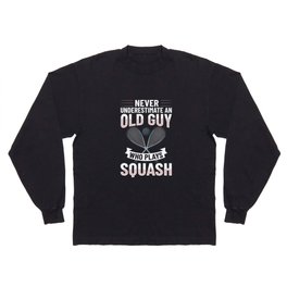 Squash Sport Game Ball Racket Court Player Long Sleeve T-shirt
