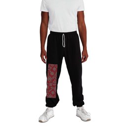 Christmas Doodle Pattern Red Sweatpants