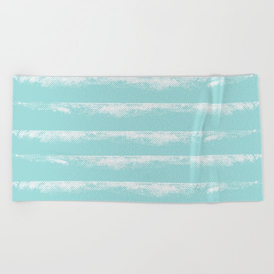 Irregular Stripes Mint Beach Towel