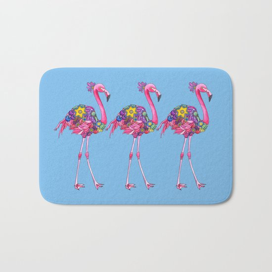 Fancy Felicity Flamingo (Blue) Bath Mat