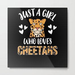 Cheetah Gifts For Girls Cheetah Lover Cute Animal Metal Print