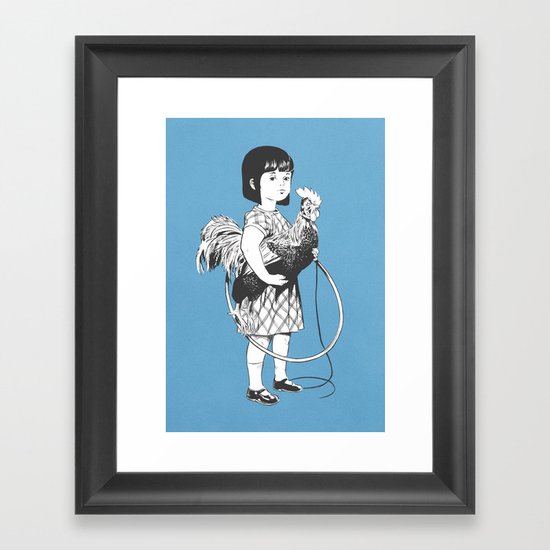 Rooster Girl Framed Art Print