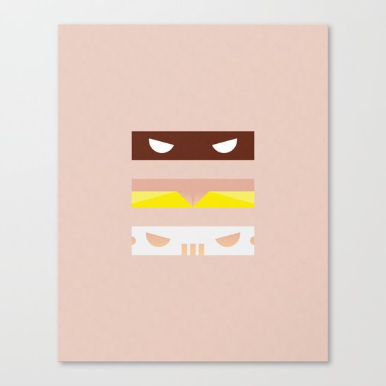 Teenage Minimal Ninja Good Guys Canvas Print