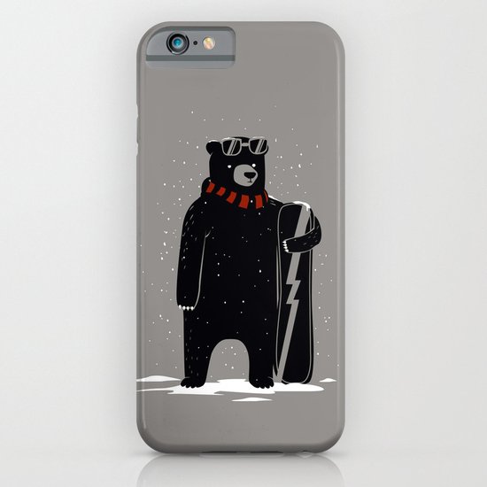 Bear on snowboard iPhone & iPod Case