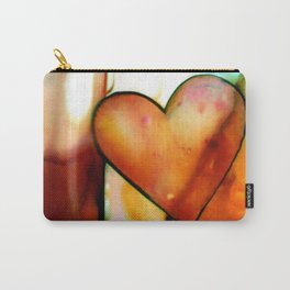 Heart Dreams 1 by Kathy Morton Stanion Carry-All Pouch | Abstract, Hearts, Valetine, Orange, Modern, Oil, Red, Yellow, Watercolor, Acrylic 