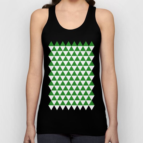Triangles (Forest Green/White) Unisex Tank Top