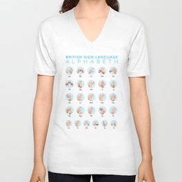 BSL Alphabeth V Neck T Shirt