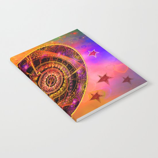 Colourful magical heart with tribal patterns Notebook