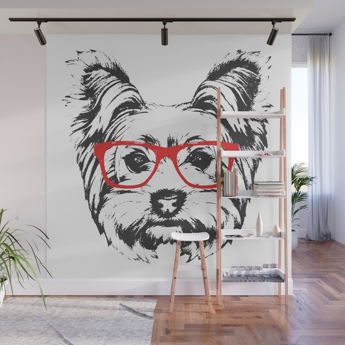 Portrait of Yorkshire Terrier Dog. Wall Mural