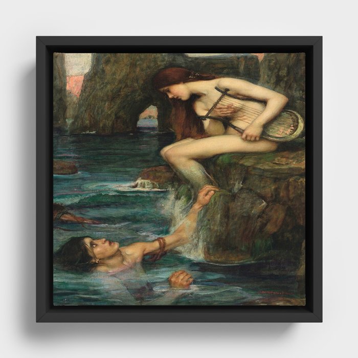 “The Siren” by John William Waterhouse (1900) Framed Canvas