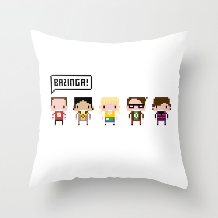 The Bang Theory Pixel Characters Throw Pillow By The Bang Theory Pixel Characters Throw Pillow