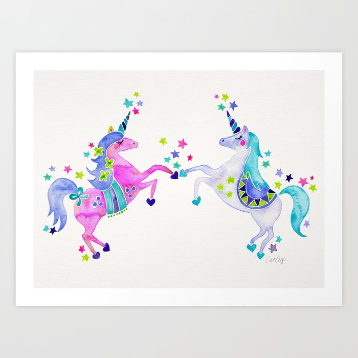Pastel Unicorns Art Print