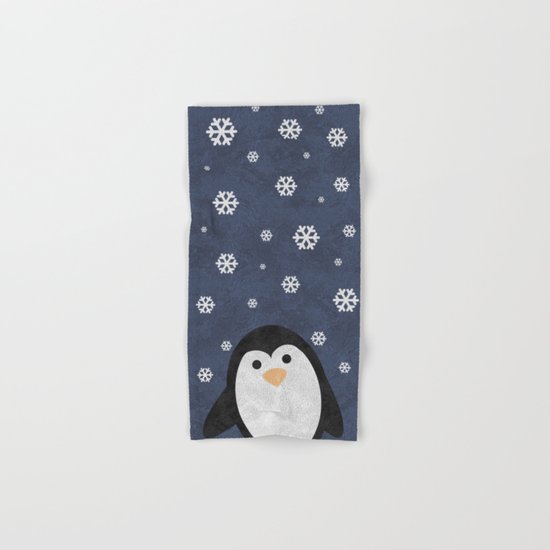 Christmas Penguin Marble Hand & Bath Towel