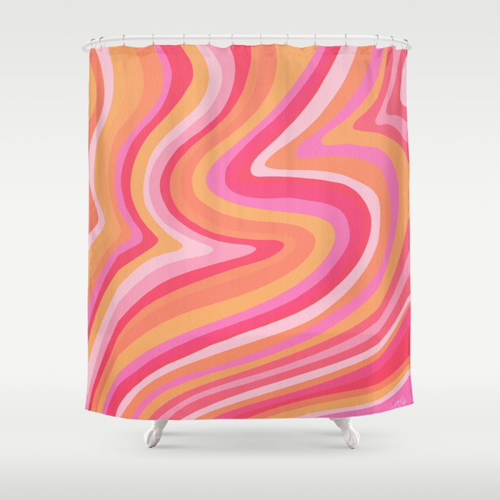 Sunshine Melt – Pink & Peach Palette Shower Curtain