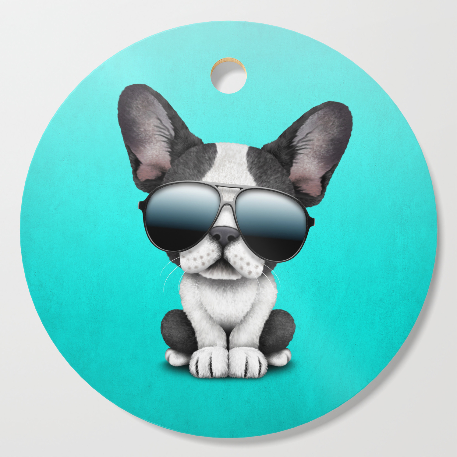 Cute French Bulldog Puppy Wearing Sunglasses Cutting Board By Jeffbartels Society6
