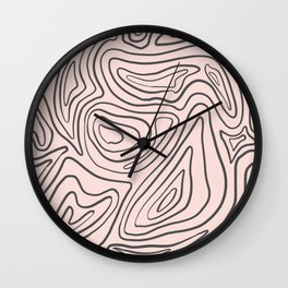 Abstract Swirls - Peach and Gray Wall Clock