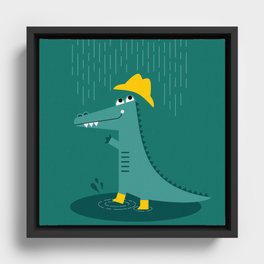 stay wild little child, jump the puddles Framed Canvas
