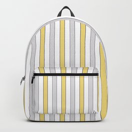 Yellow And Charcoal Black Stripes On White Vintage Stripe Pattern Aesthetic Backpack