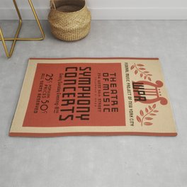 Federal Music Project Of New York City - Retro  Vintage Music Symphony  Area & Throw Rug