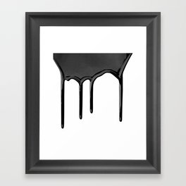 Black paint drip Framed Art Print