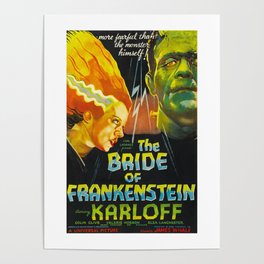 Creature double feature Bride of Frankenstein 1931 Vintage Movie Lobby Poster Advertisement Poster