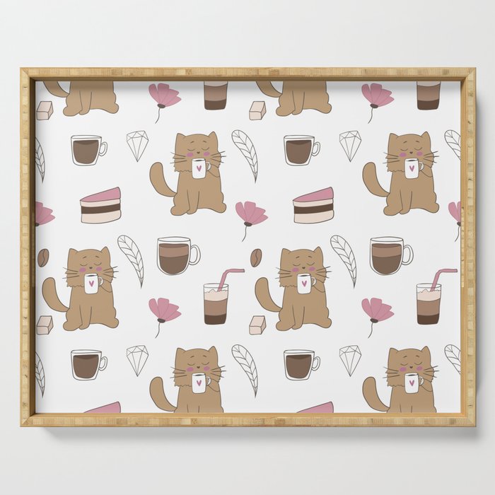 Cats and Coffee Serving Tray