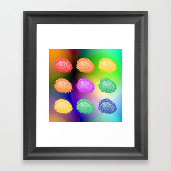 Colorful Jack Fruit on an Abstract Background Framed Art Print