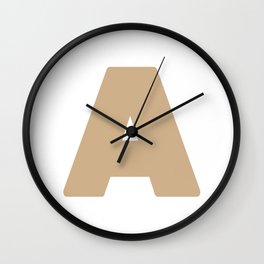 A (Tan & White Letter) Wall Clock