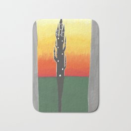The Tower at Sunset Bath Mat | Landscape, Silhouette, Alcoholmarkers, Fiery, Sunset, Thetower, Drawing, Digital, Vertical 