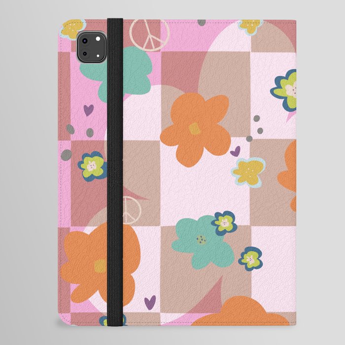 70's floral peace hearts iPad Folio Case