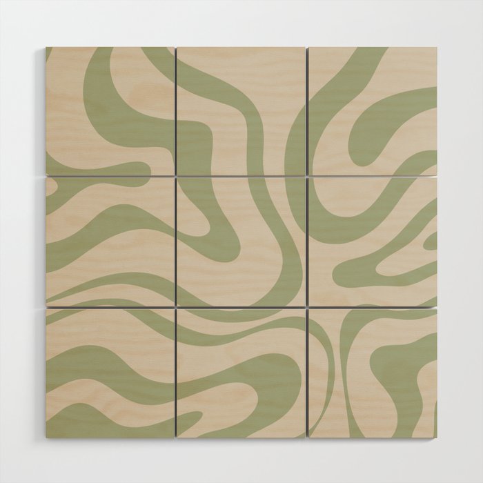 picture Liquid Abstract Sage Green Wallpaper liquid swirl abstract pattern in almond and sage green wood wall art by kierkegaard design studio